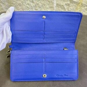 Dior Vibrant Blue Quilted Long Wallet